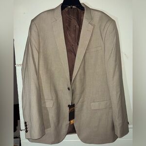 Tall Harewood Textured Solid Stretch Blazer Suit Coat Jacket  Dune 42L 46L NWT